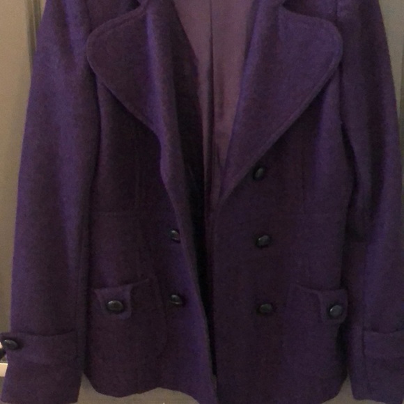 Purple Button Down Coat - Picture 6 of 7